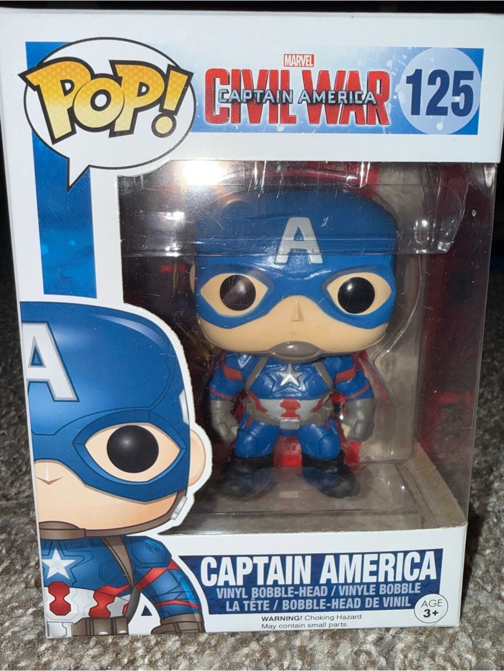 Funko Pop! Captain America (Civil War) Blue & Red Vinyl Figure #125